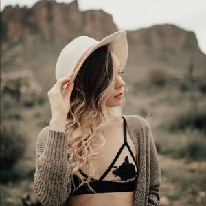 UO black rose mesh bralette